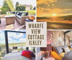 a collage of pictures of a living room at Wharfe View Cottage Ilkley in Ilkley