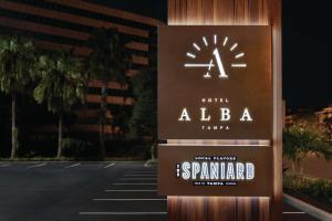 a sign for the alba tamara hotel at Hotel Alba Tampa, Tapestry Collection By Hilton in Tampa