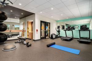 une salle de sport avec plusieurs tapis de course et équipements d'exercice dans l'établissement Tru By Hilton Hershey Chocolate Avenue, à Hershey