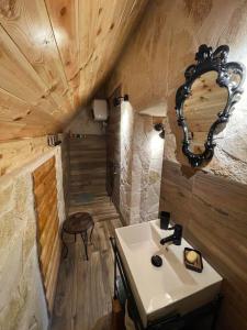a bathroom with a sink and a mirror at NV Mountain House in Žabljak