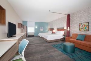 Home2 Suites By Hilton Omaha Un Medical Ctr Area客房内的一张或多张床位