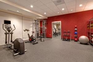 een fitnessruimte met diverse fitnessapparatuur in een kamer bij Home2 Suites By Hilton Carmel Indianapolis in Carmel