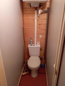 a small bathroom with a toilet in a room at Chalet les Hameaux du Perrier in Lissac-sur-Couze