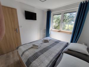 Postel nebo postele na pokoji v ubytování Apartman pod lipou - samostatny objekt - carport