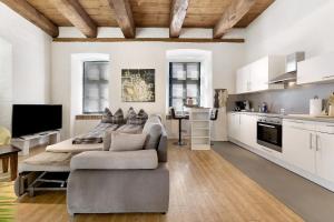 Η κουζίνα ή μικρή κουζίνα στο Haus Förde Kanalpackhaus