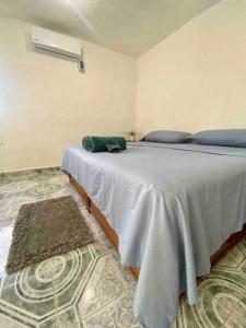 a bedroom with a large bed in a room at Apartment located two blocks from the sea in Cozumel