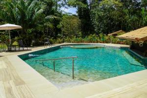 une grande piscine d'eau bleue dans l'établissement Natural Lodge Caño Negro, à Caño Negro