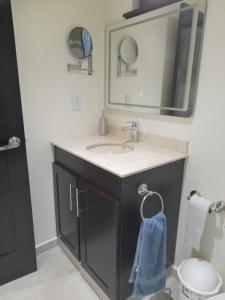 TronadoraTOP RATED - Lake View Arenal Suite - 2025 Traveller Awards Winner的浴室里有洗手池和镜子