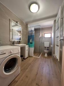 コルチュラにあるApartman Aterinaのバスルーム(洗濯機、トイレ付)