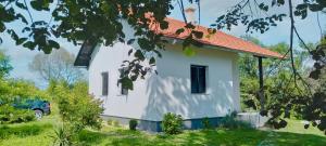 Casa blanca con techo rojo en Sleepy Paradise Plitvice en Rakovica
