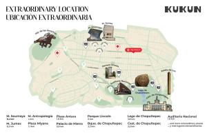 Un mapa de Khovdikiikiikiikiikiikiikiikiiki resort en Casa Latitud by Kukun en Ciudad de México