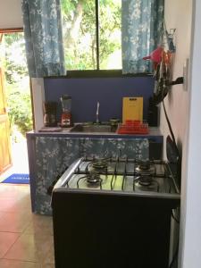 Casa Girasol في بويرتو فيجو: فرن علوي وموقد في مطبخ مع حوض