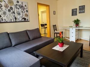 Posezení v ubytování Cityappartement am Bauhaus-Museum