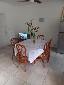 TV a/nebo společenská místnost v ubytování Logement du soleil