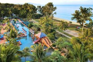an aerial view of the pool at the resort at Marriott's Phuket Beach Club in Mai Khao Beach
