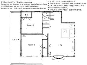 a plan of a house with a floor plan at 九十九里星空の宿夕凪 in Kujukuri