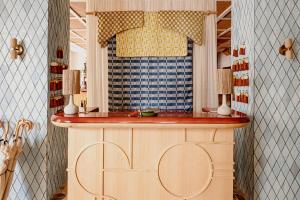 a bathroom with a sink and a mirror at Montesol Experimental Ibiza in Ibiza Town