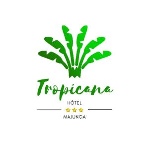 a logo for a hotel with a palm tree at Hôtel Tropicana Majunga in Mahajanga