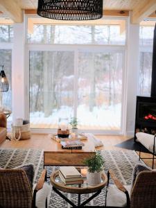 Posezení v ubytování trähus tremblant