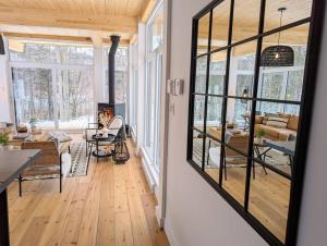 Posezení v ubytování trähus tremblant