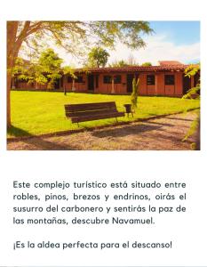 una foto de un parque con un banco en un campo en Alojamientos La Ermita, en Navamuel