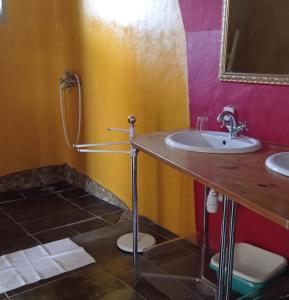 Raiding的住宿－Loftwohnung im Rotweinland，一间带水槽和卫生间的浴室