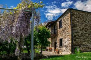 een gebouw met een boom met paarse bloemen erop bij Casa Rural Dana 