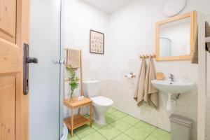 łazienka z toaletą i umywalką w obiekcie Krmelec u Kraví Hory w mieście Dolní Malá Úpa