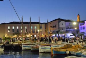 a group of boats are docked in a harbor at Apartman Marija in Betina