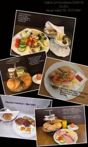 a collage of pictures of food on plates at Elegance Wien in Vienna