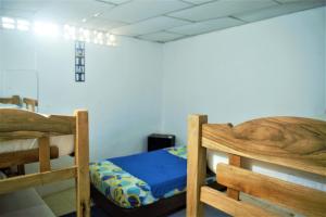 a room with two bunk beds in a room at THE MANGO TREE HOSTEL 4:20 in Cartagena de Indias