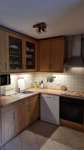 Kuchyň nebo kuchyňský kout v ubytování Roberts Ferienwohnung im Hammerbachtal + 21 fotografií