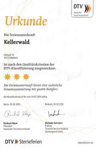 Certifikát, hodnocení, plakát nebo jiný dokument vystavený v ubytování Ferienwohnung Kellerwald