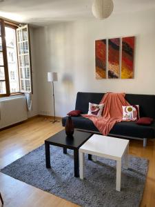 Posezení v ubytování L’Hôtel Particulier de Lisieux