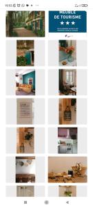 a collage of photos of different types of furniture at Cocon cosy et déconnecté 30min Puy du Fou - 2 chambres et 1 canapé lit in Bazoges-en-Pareds