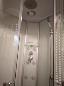 a shower stall in a bathroom with a shower at Apartment Staleta Tartuf in Livade