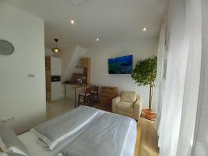 TV a/nebo společenská místnost v ubytování Korvin Plus Apartman