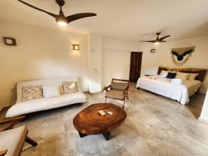 a living room with two beds and a coffee table at Casa Di Giulio in San Francisco