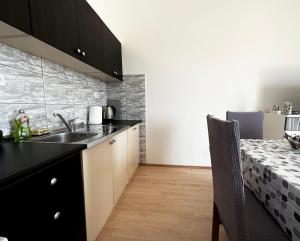 een keuken met een wastafel en een aanrecht bij Apartments Villa Anna Sonia in Podstrana