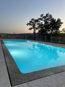 una grande piscina blu in cima a un edificio di Casa da Fidalga - Villa of 5 bedrooms a Outeiro de Gatos