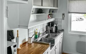 een kleine keuken met een wastafel en een aanrecht bij 2 Bedroom Amazing Apartment In Rjukan in Rjukan
