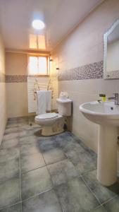 Acuarium Suite Resort في سانتو دومينغو: حمام مع مرحاض ومغسلة