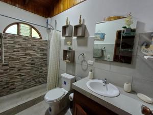 a bathroom with a white toilet and a sink at Gray House Domenico in Potrero +12 photos
