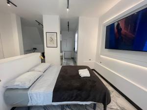 Łóżko lub łóżka w pokoju w obiekcie BS4 suite Luxury Madrid centro