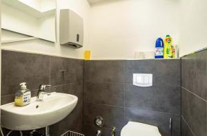 ein Bad mit einem Waschbecken und einem WC in der Unterkunft NGUYEN LE 3 Schlafzimmer, 7 Bette,Dusche, 2 WC , Küche ab 2 Übernachtungen in Neukirch