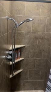 a shower with a shower head in a bathroom at Freeman Enterprises LLC in Las Vegas