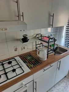 a kitchen with a sink and a stove top oven at CITy CENTER in Cosenza