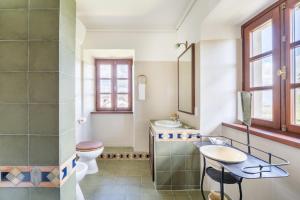 a bathroom with a toilet and a sink at Villa Sanguigni in Bagnolo +31 photos