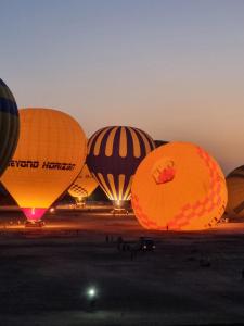 a group of hot air balloons in a field at Nile diana luxor in Luxor
