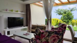 Μια τηλεόραση ή/και κέντρο ψυχαγωγίας στο PARADISE LUXURY villa sea view +32 φωτογραφίες